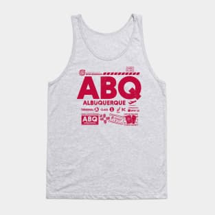 Vintage Albuquerque ABQ Airport Code Travel Day Retro Travel Tag New Mexico Tank Top